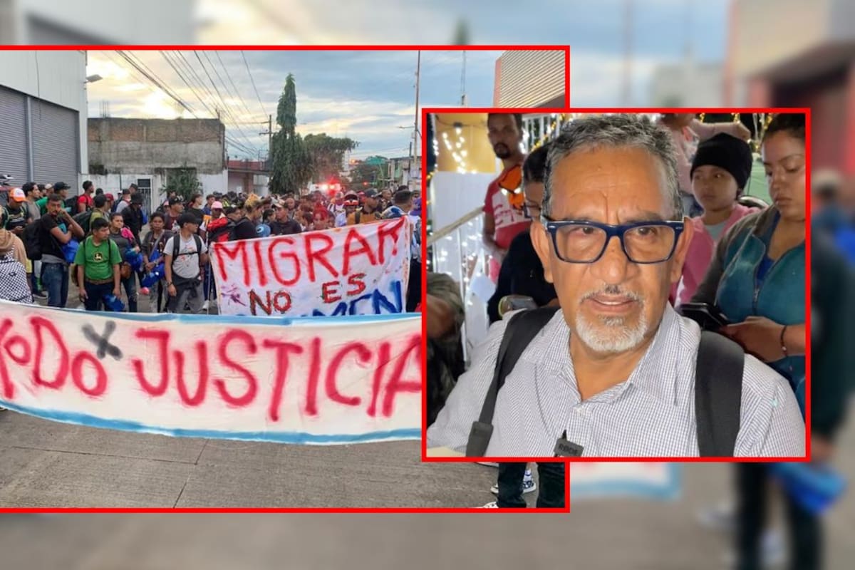 Caravana “Éxodo de la Justicia” parte de Chiapas rumbo a CDMX con 300 migrantes pese a detención de su líder Luis García Villagrán
