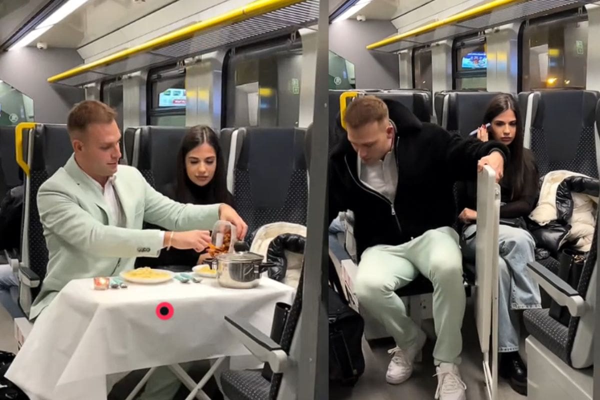 Hombre improvisa una cita exprés con una mujer desconocida en el tren y se hace viral