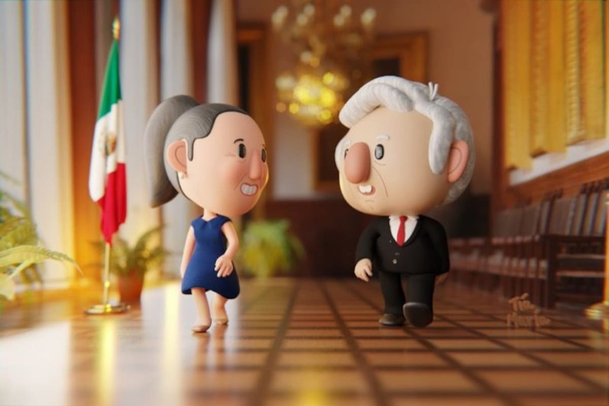 AMLO presume ilustración digital con Claudia Sheinbaum