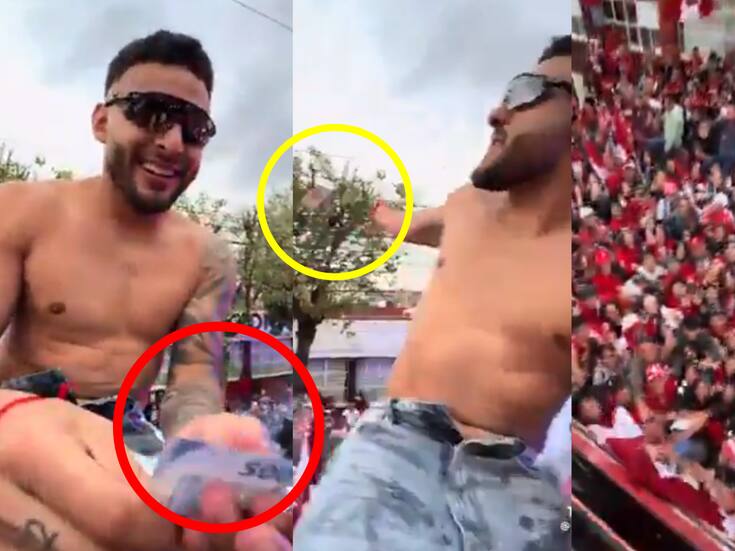 VIDEO: Alexis Vega es criticado por lanzar billetes de 500 pesos a seguidores de Toluca