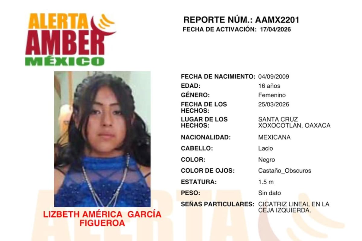 Activan alerta Amber por Lizeth América García Figueroa