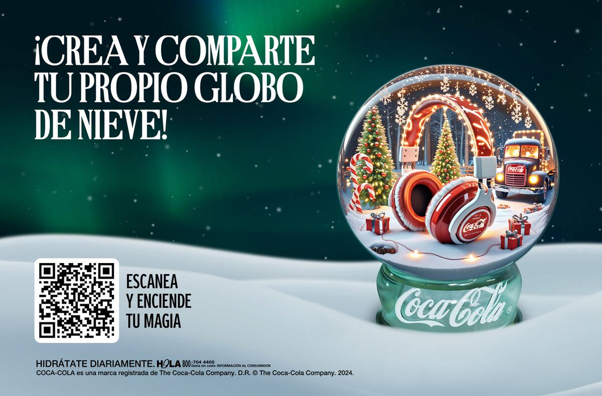 Coca-Cola presenta la experiencia de IA digital “Crea Magia de Verdad™”, que permite a las personas generar una animación de esfera de nieve personalizada.