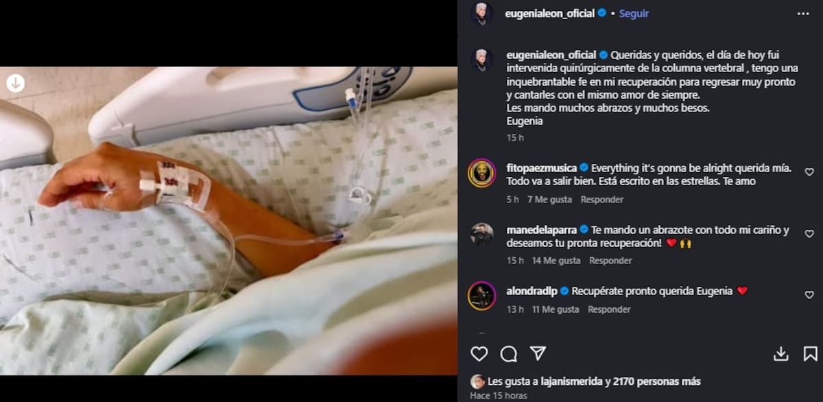 Hospitalizan a Eugenia León / Instagram @eugenialeon_oficial