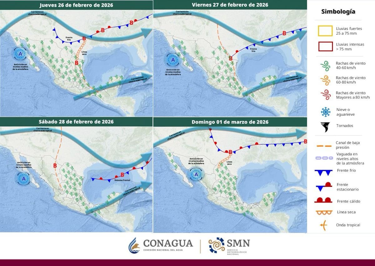 Además del calor invernal, se esperan vientos fuertes en Sonora, con rachas que podrían generar tolvaneras.