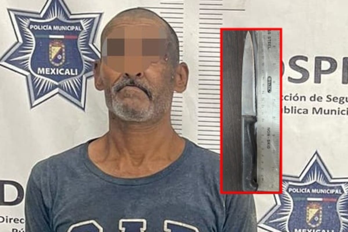 Detienen a sujeto con cuchillo tras ser acusado de robo a negocio