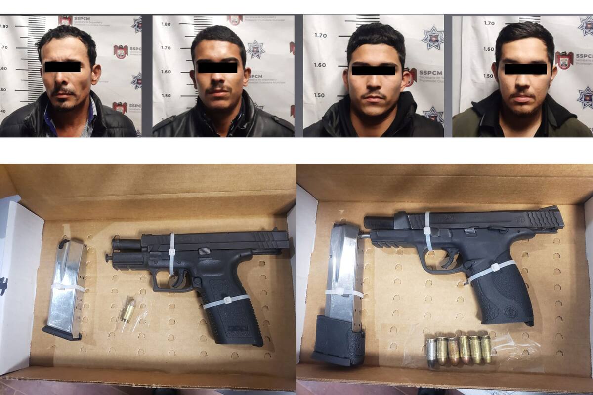 Capturan a cuatro hombres armados por disparar afuera de un domicilio en Tijuana