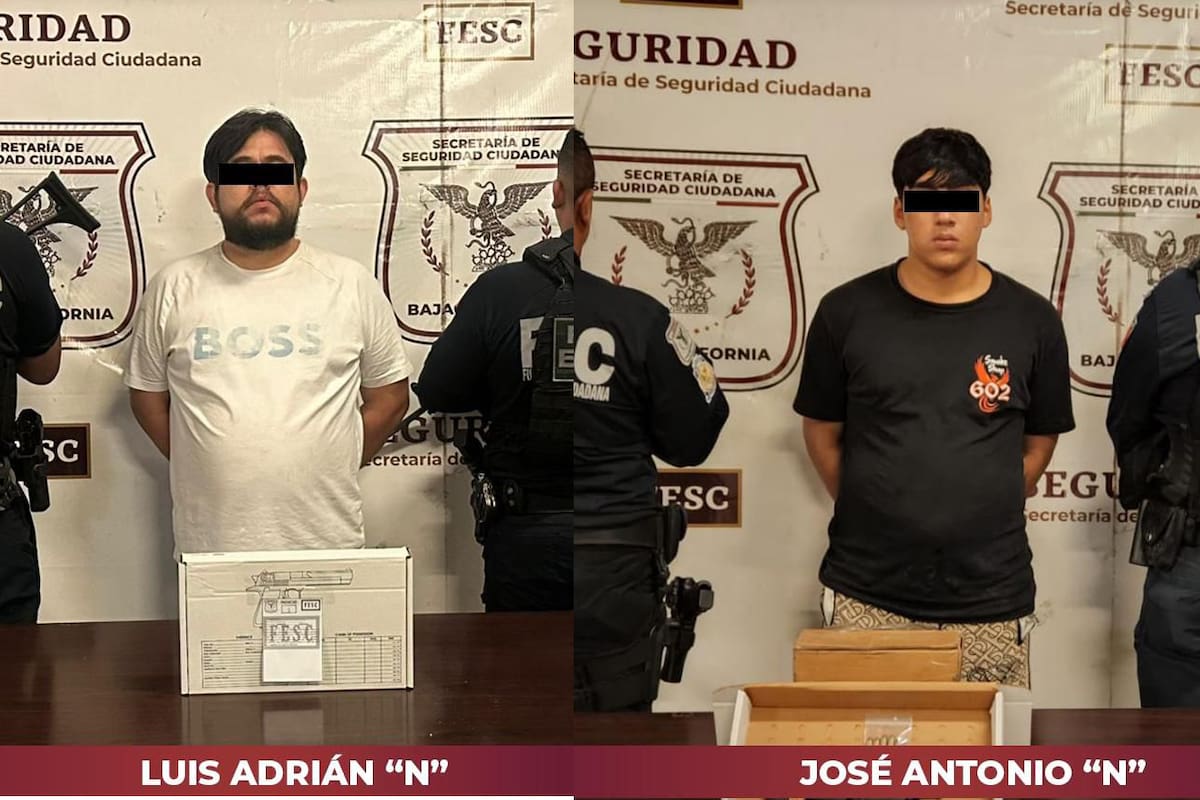 Aseguran armas y detienen a dos en Tijuana