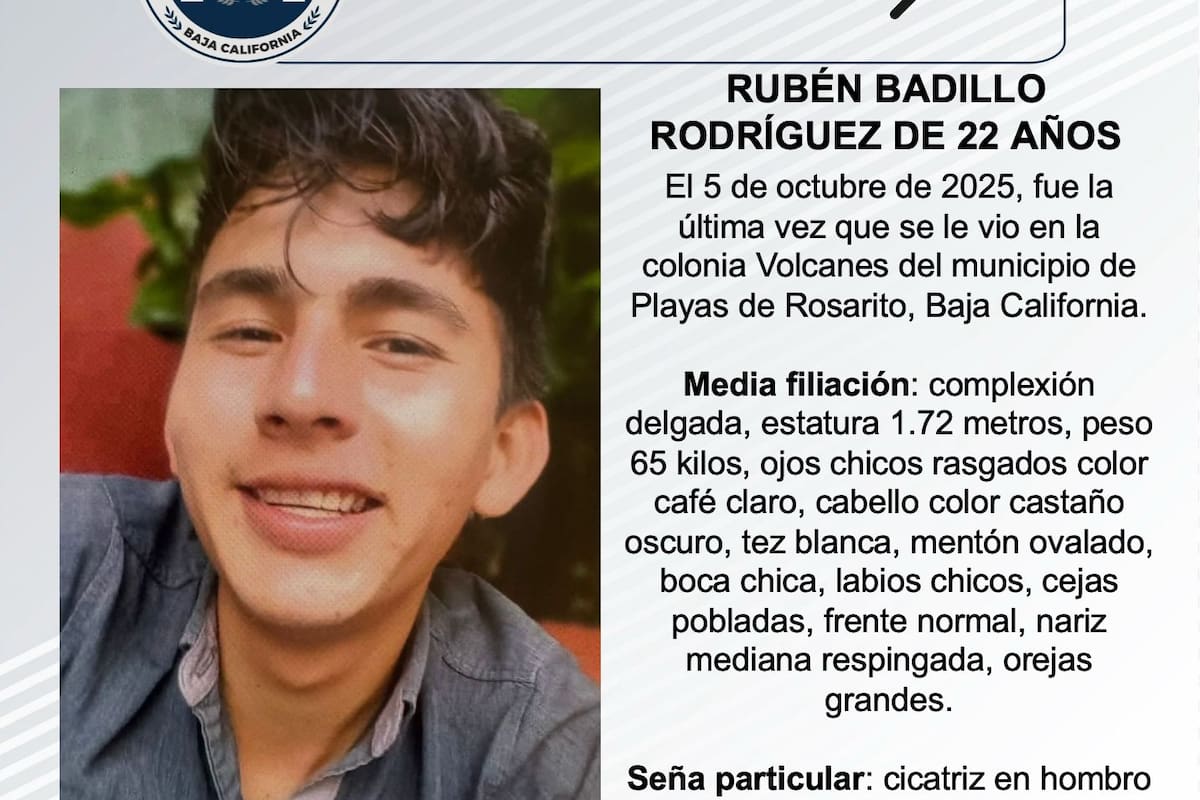 Se busca a Rubén Badillo Rodríguez de 22 años de edad