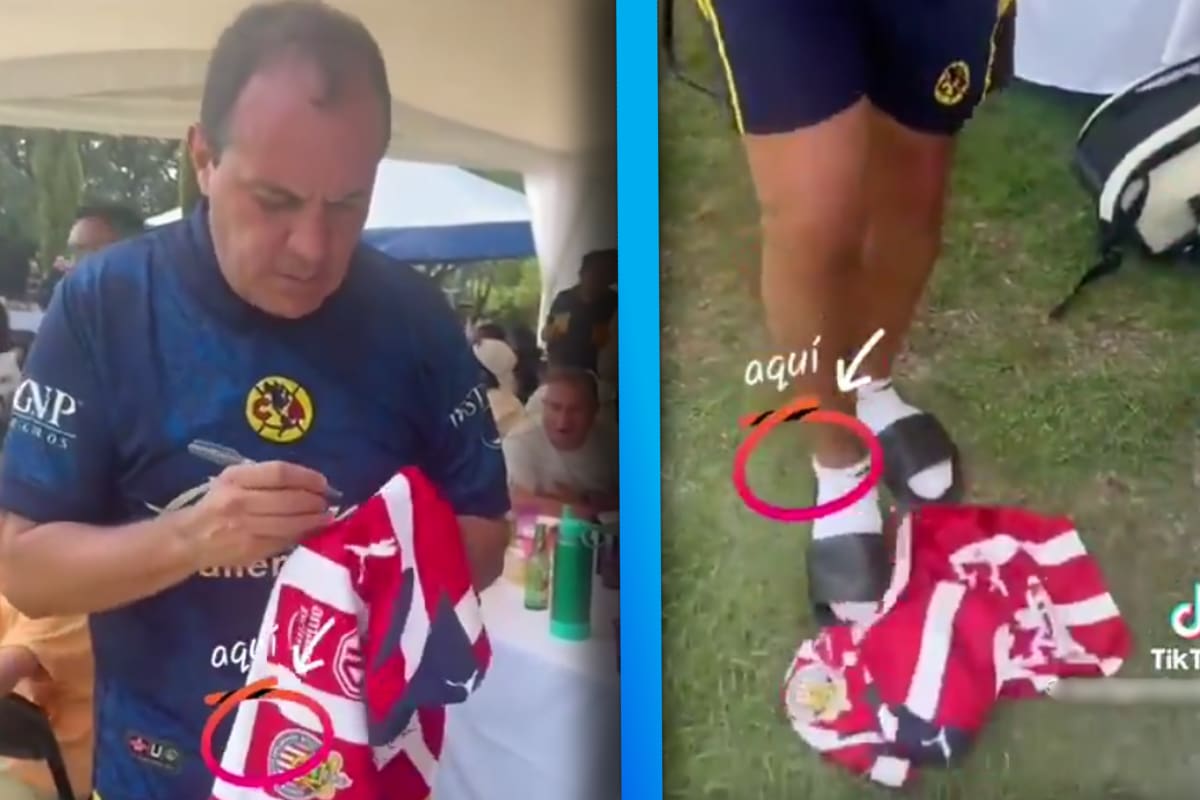 VIRAL: Cuauhtémoc Blanco firma y patea una camiseta las Chivas