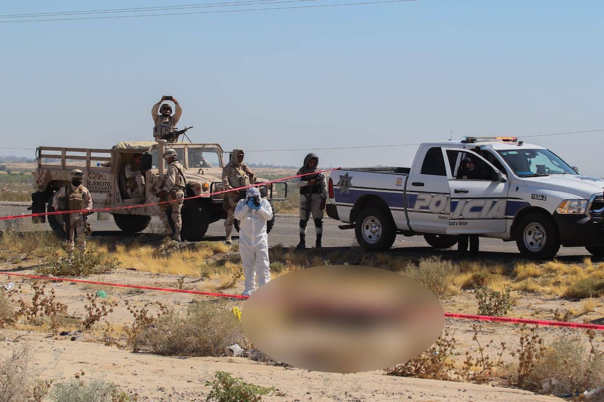 Arrojan cadáver semidesnudo en la carretera a San Felipe