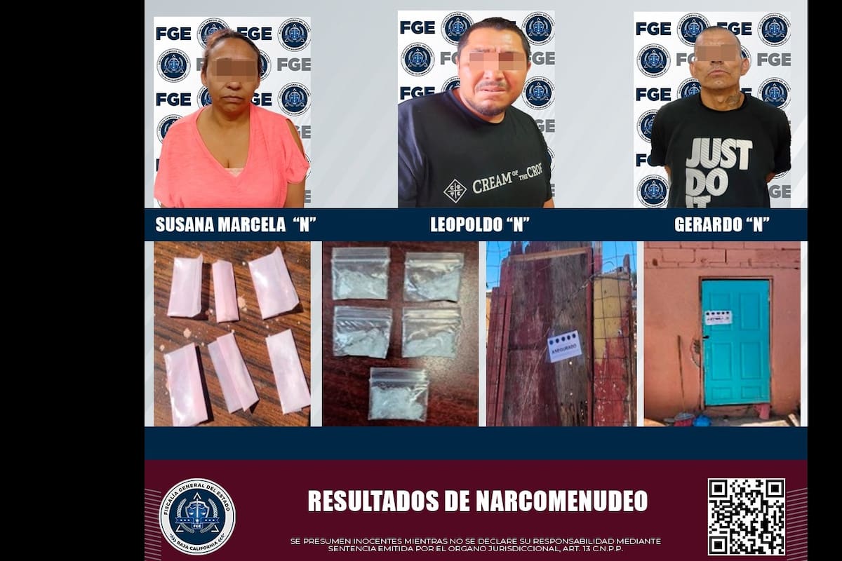 Arrestan a tres en San Felipe tras cateos por narcomenudeo