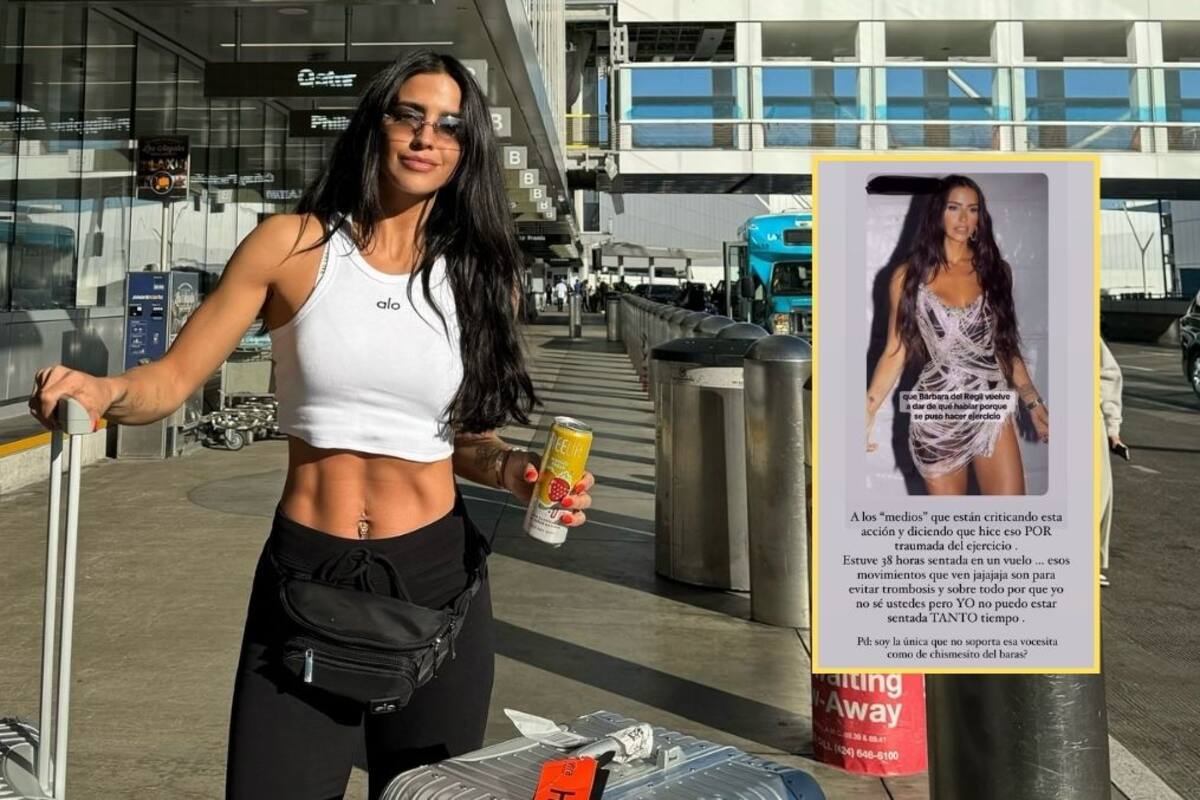 Bárbara de Regil responde a las críticas por ejercitarse en el avión: “es para evitar trombosis”