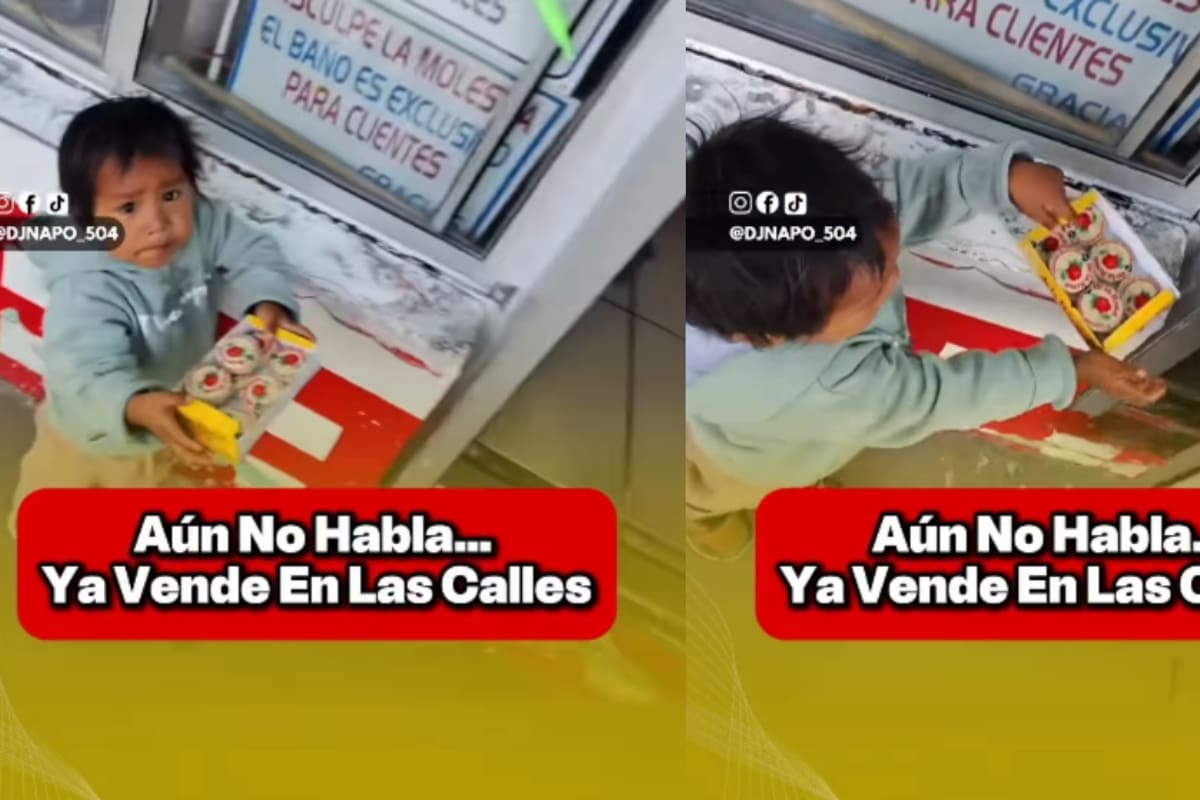 “Por Dios, ¿cómo dejan a un bebé en la calle?”: Bebé vendedor ambulante de mazapanes se vuelve viral y causa indignación