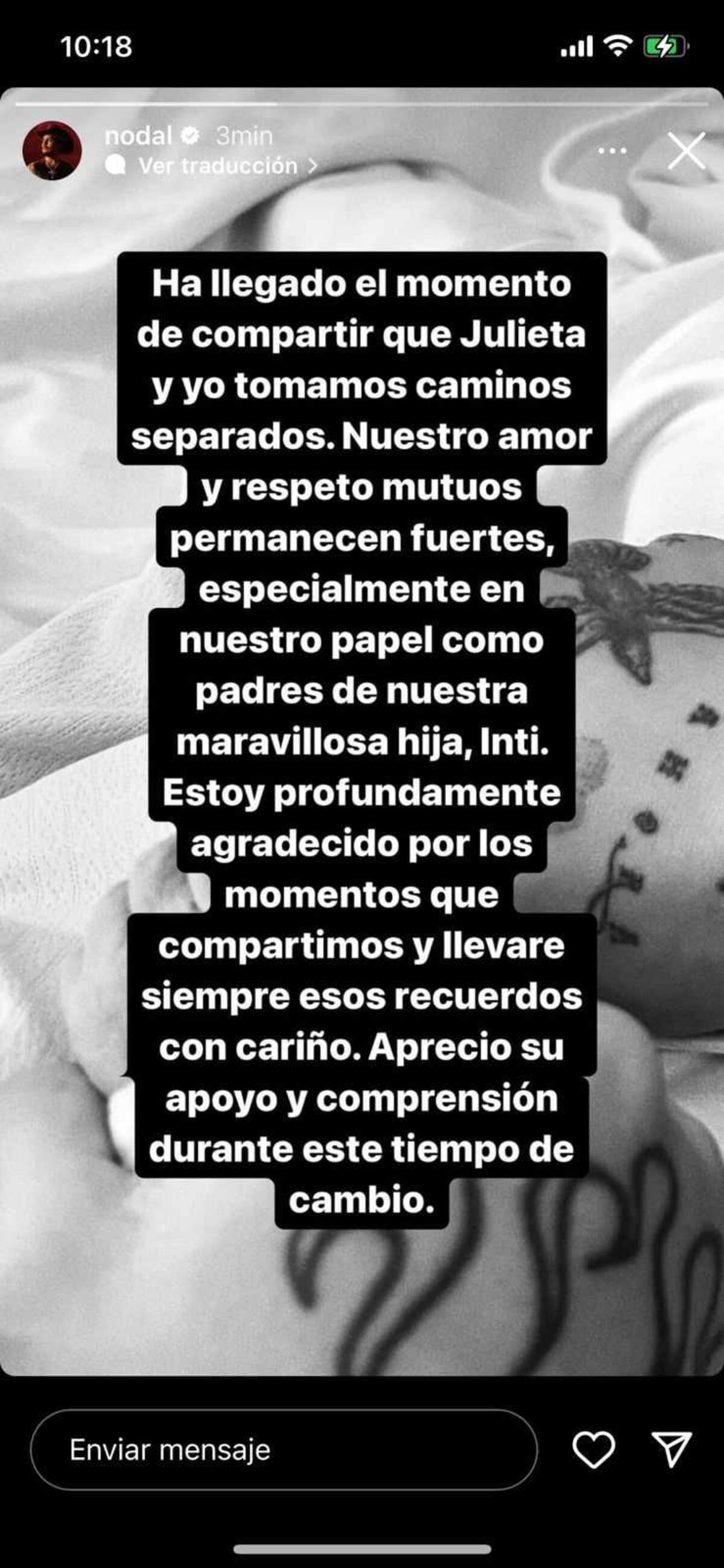 Christian Nodal anuncia separación de Cazzu