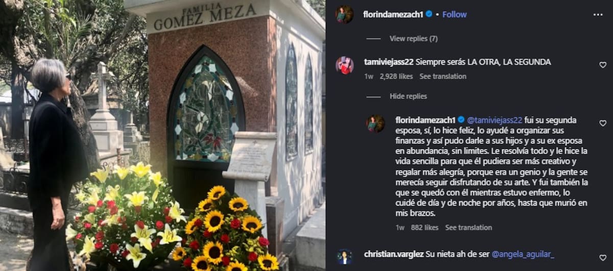 Florinda Meza se defiende de los ataques / Instagram @florindamezach1