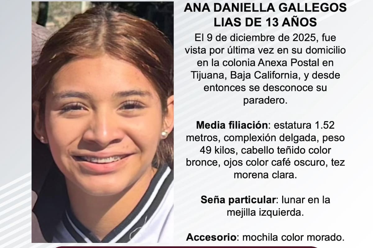 Se busca a Ana Daniella Gallegos Lias de 13 años