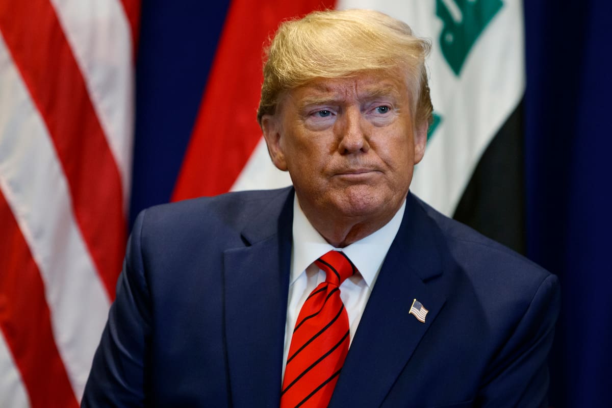 El presidente Donald Trump habla durante una reunión con su homólogo de Irak Barham Salih en el marco de la Asamblea General de la ONU, el martes 24 de septiembre de 2019, en Nueva York. (AP Foto/Evan Vucci)