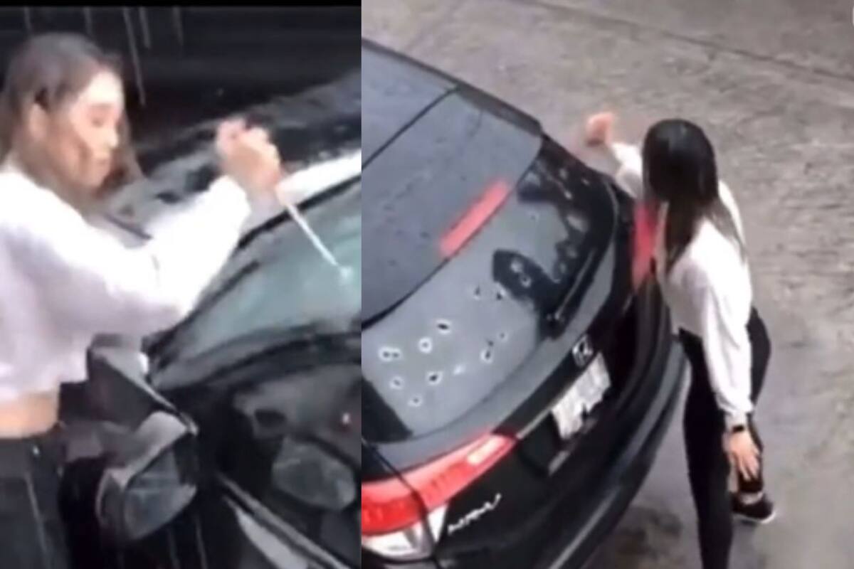 TikTok: Mujer descubre a su novio con otra y le destroza el carro