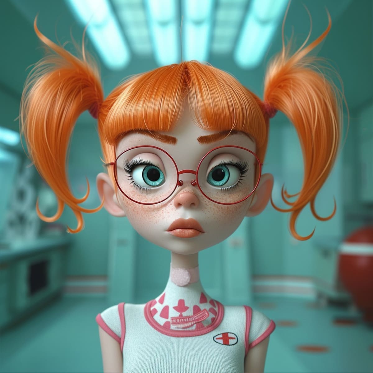 La IA desafía lo convencional al dotar a Dee Dee de una melena roja, añadiendo un giro fascinante a la apariencia clásica del personaje.