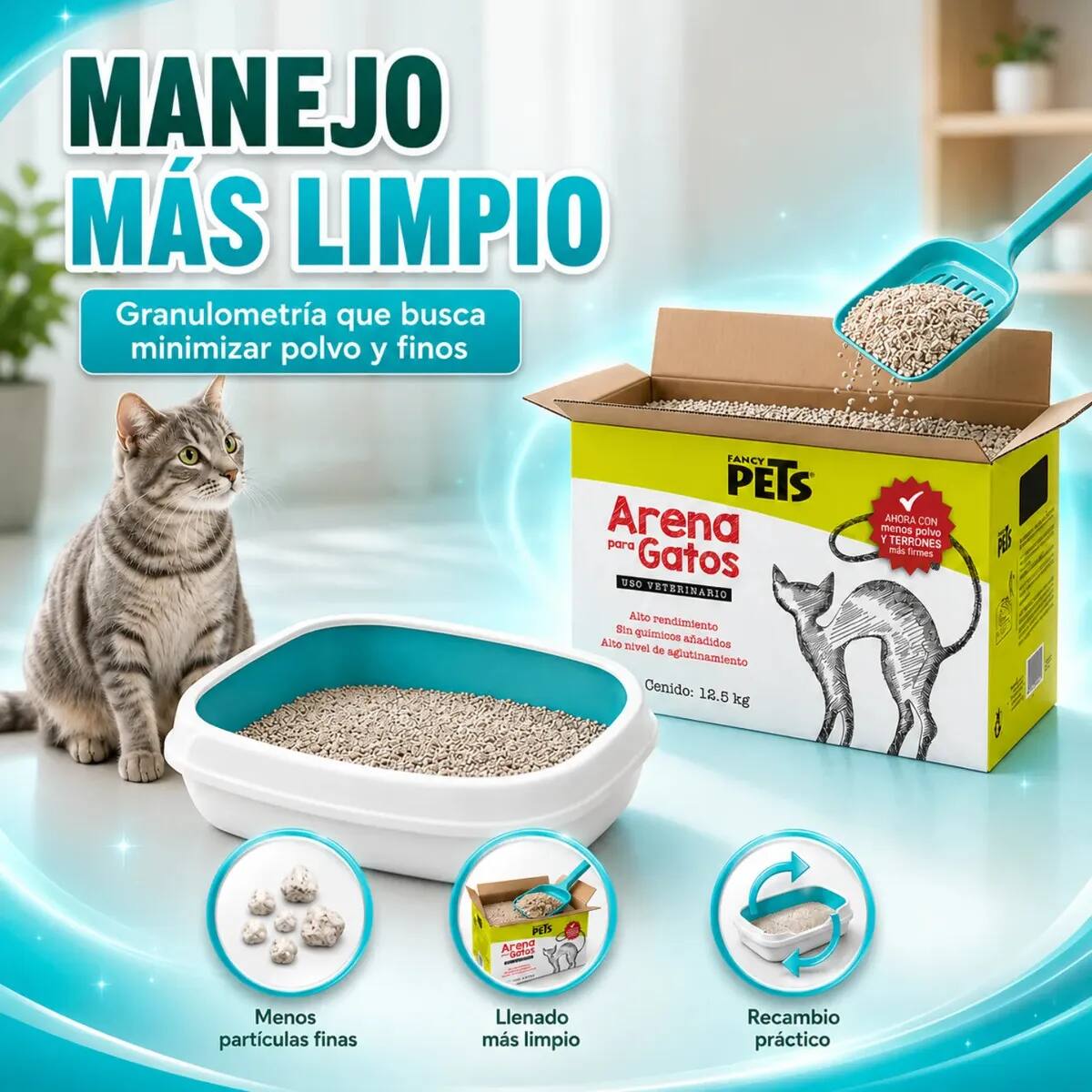 Arena aglutinante para gatos Fancy Pets | Mercado Libre