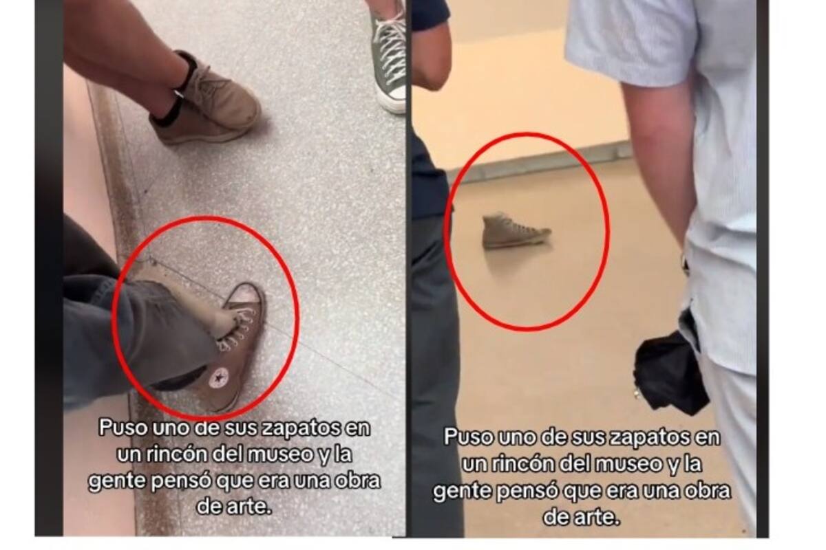 Video viral: Joven coloca su tenis en un rincón del museo y las personas pensaron que era una obra de arte