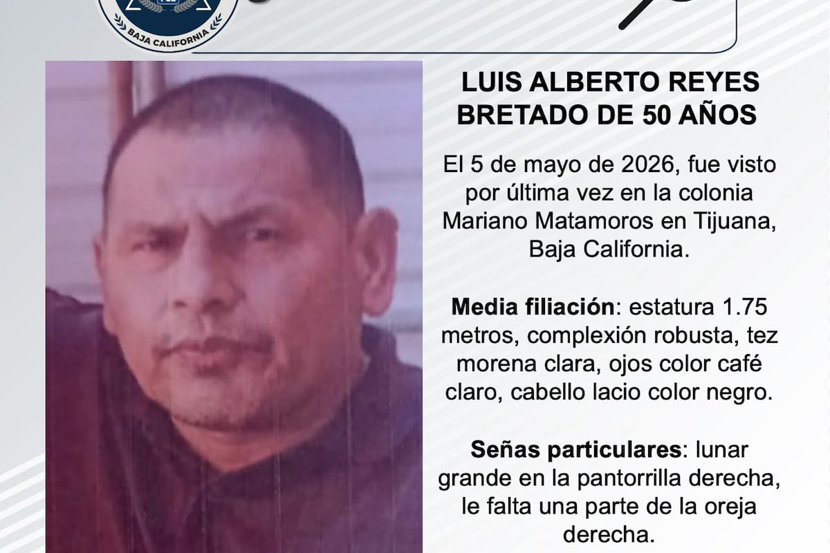 Se busca Luis Alberto Reyes Bretado de 50 años
