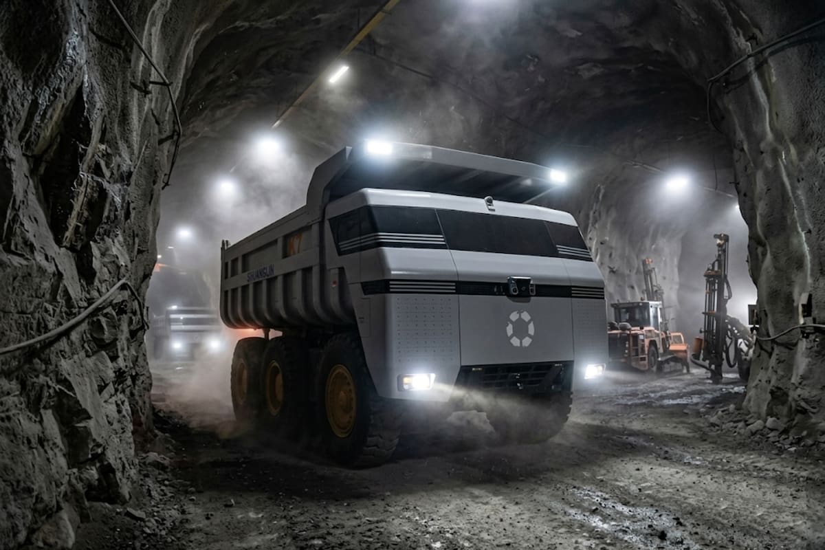 China presenta el Shuanglin K7, un camión minero eléctrico y autónomo de más de 5 metros de altura capaz de moverse lateralmente y girar sobre sí mismo para operar en minas estrechas y transformar la logística industrial pesada