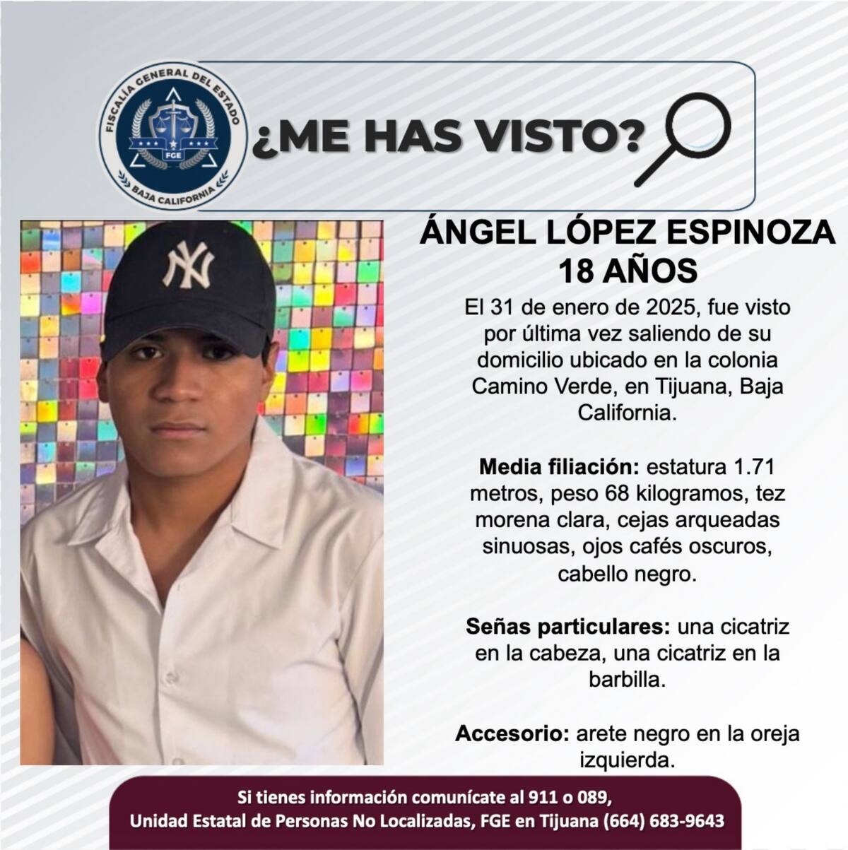 Ángel López Espinoza fue visto por última vez el 31 de enero de 2025.