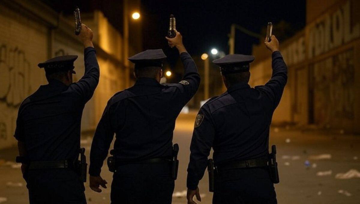 Policias ebrios disparan al aire en Puebla