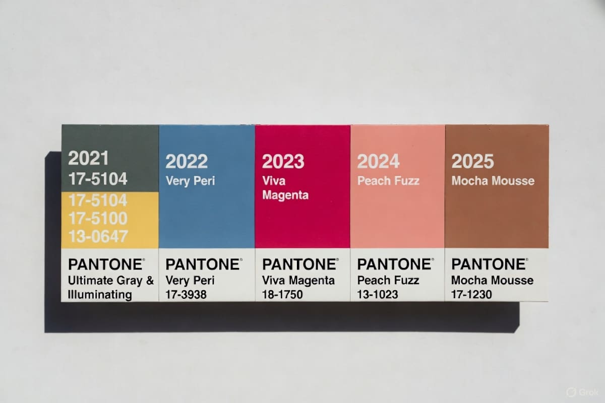 Así han cambiado los colores del año de Pantone en los últimos cinco años