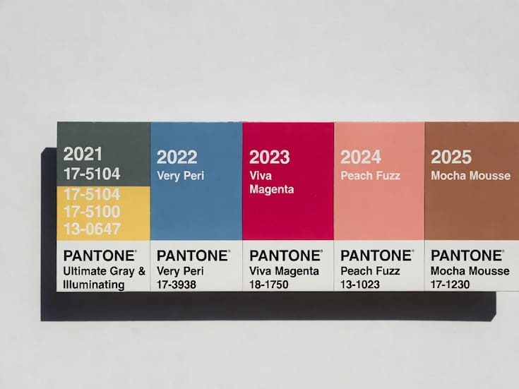 Así han cambiado los colores del año de Pantone en los últimos cinco años