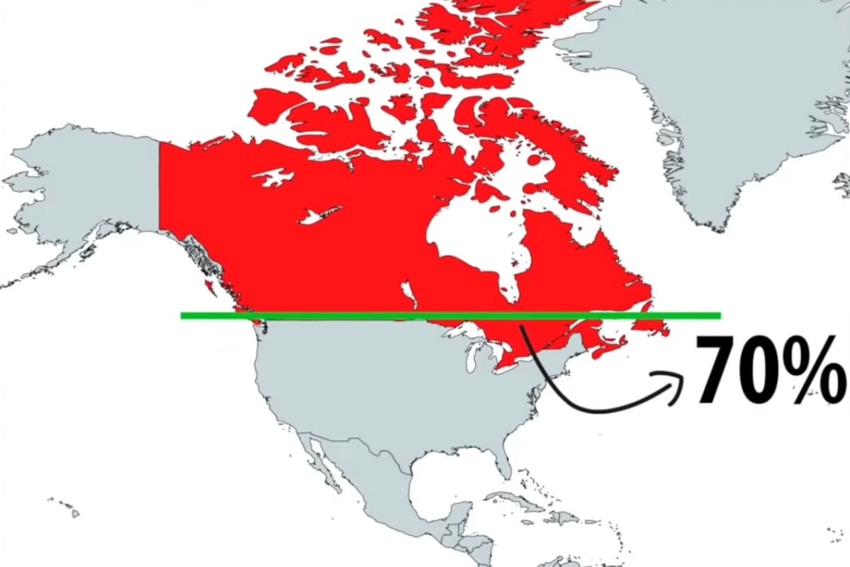 VIDEO: ¿Por qué el 70% de la población de Canadá se concentra solo al sur?