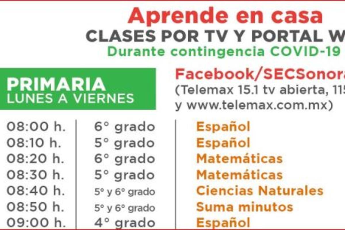 Coronavirus: Estos son los horarios de clases por Internet en Sonora