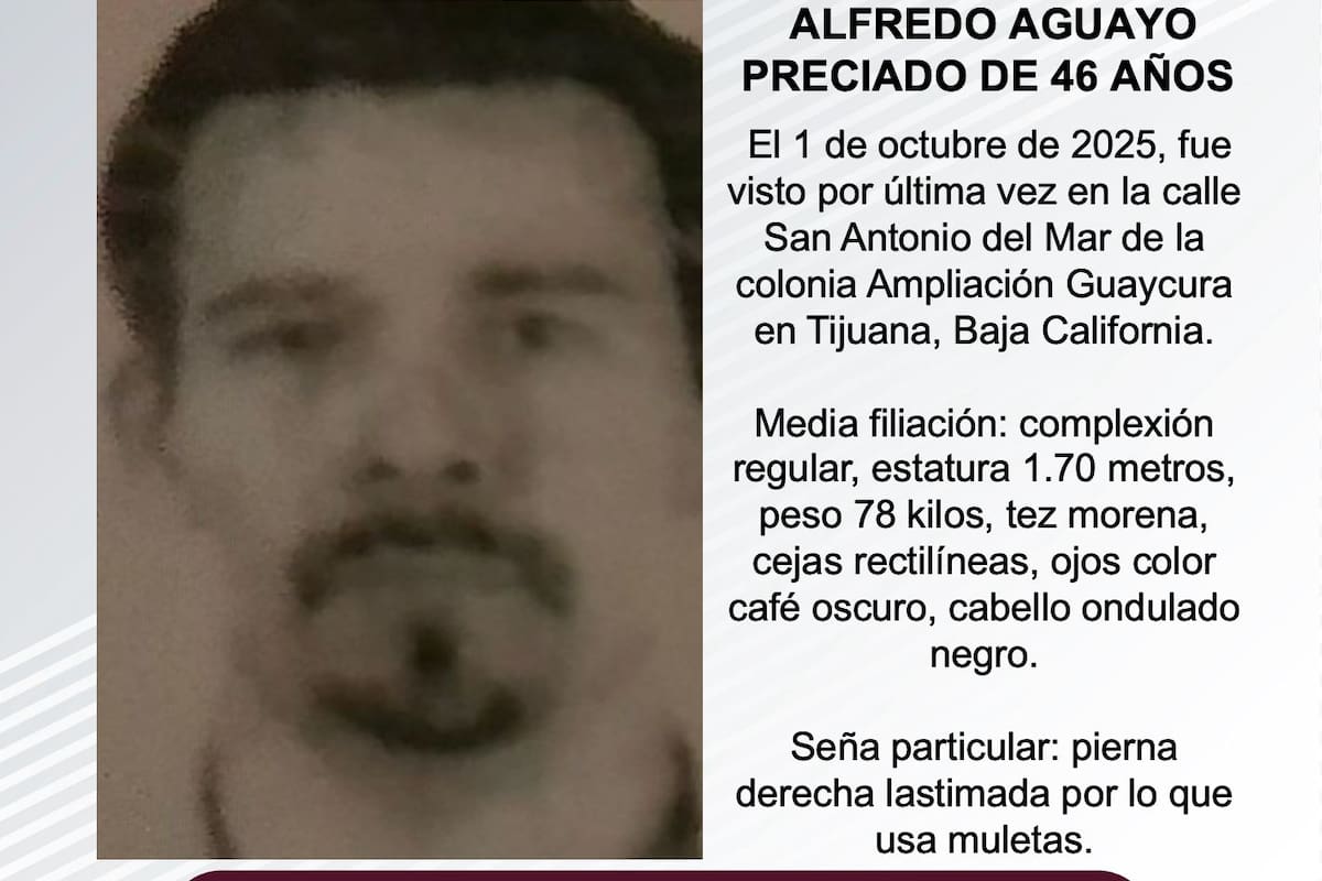 Se busca a Alfredo Aguayo Preciado de 46 años