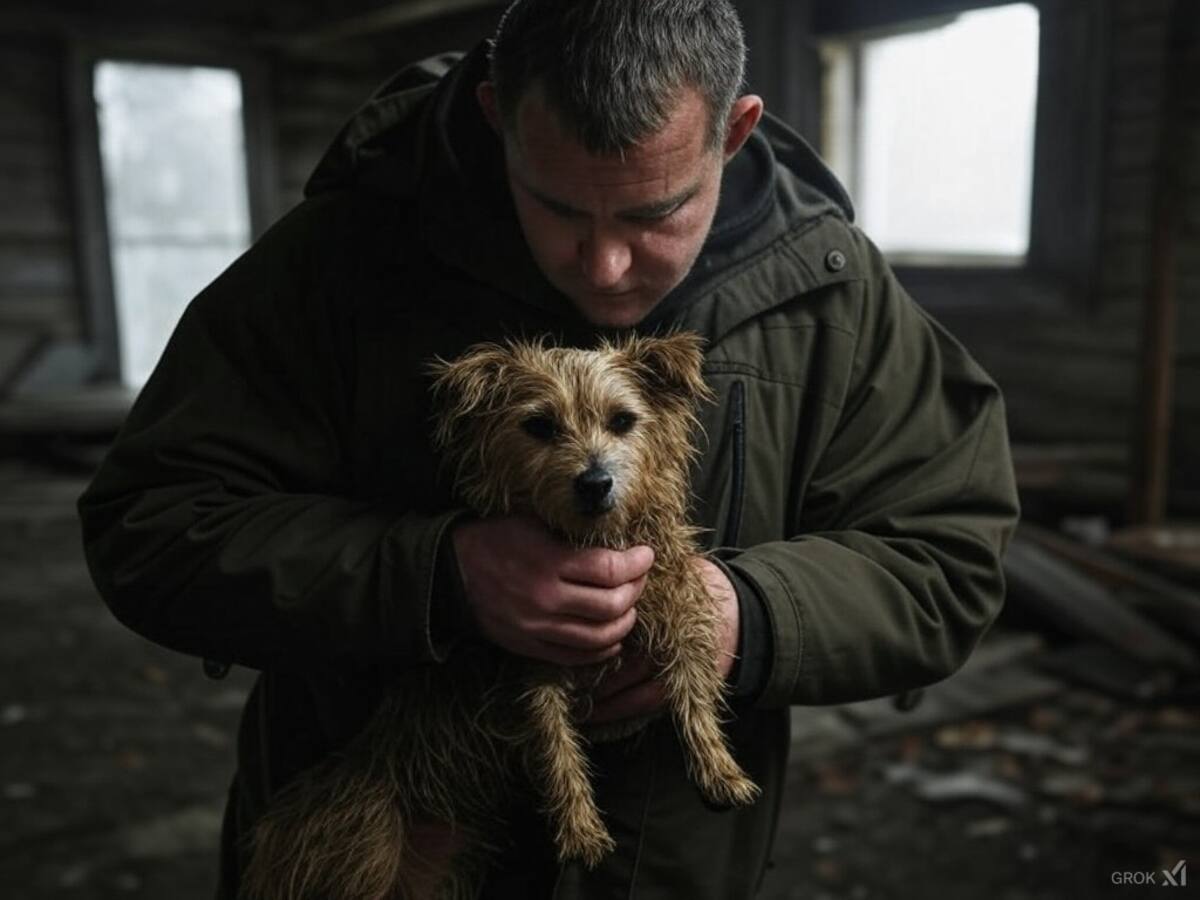 Imagen ilustrativa de un perrito rescatado hecha con IA (Grok).
