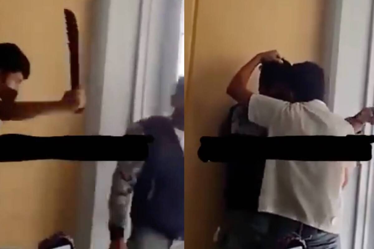 VIDEO: Estudiante de secundaria en Morelos amenaza a su compañero con un machete