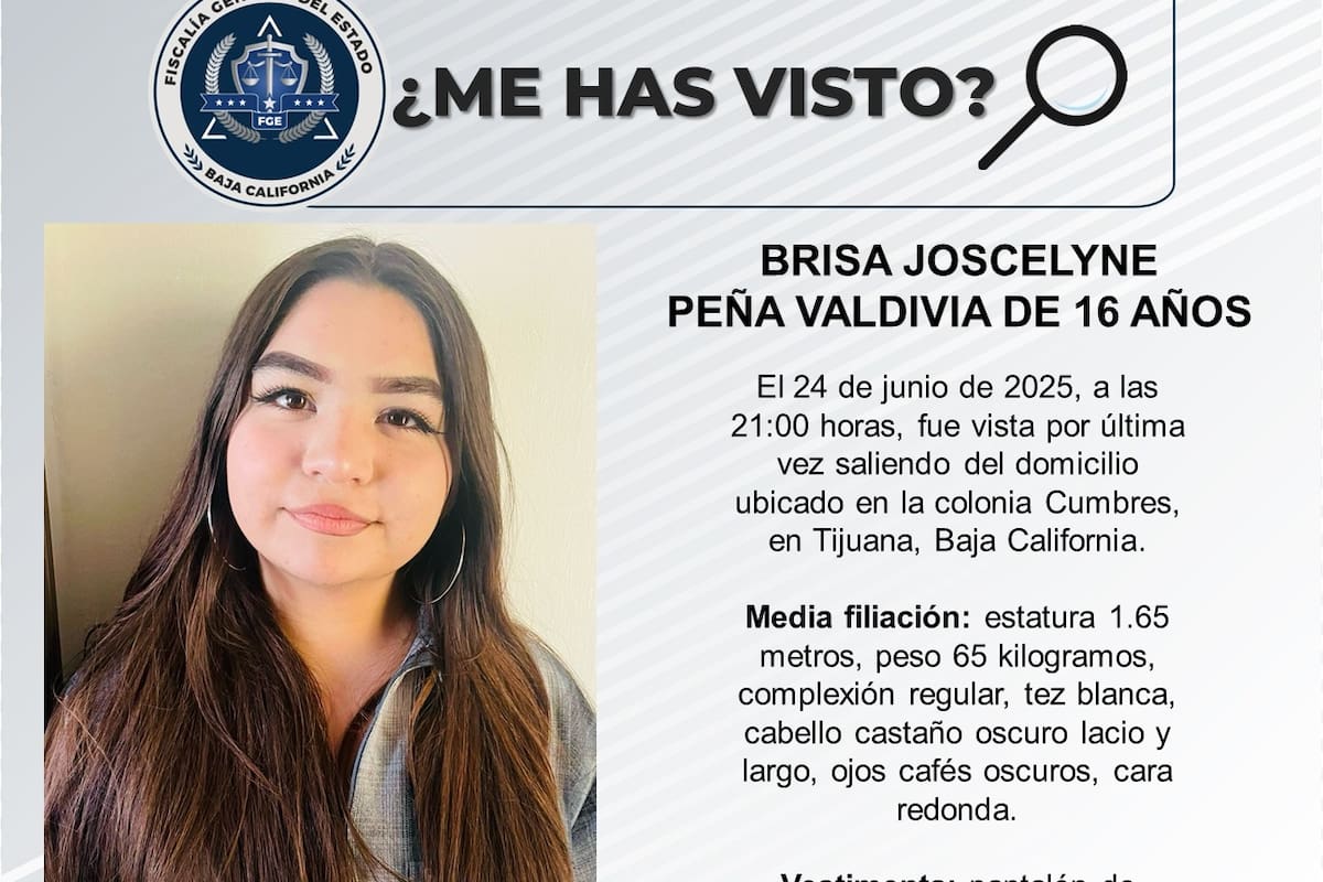 Se busca a Brisa Joscelyne Peña Valdivia de 16 años