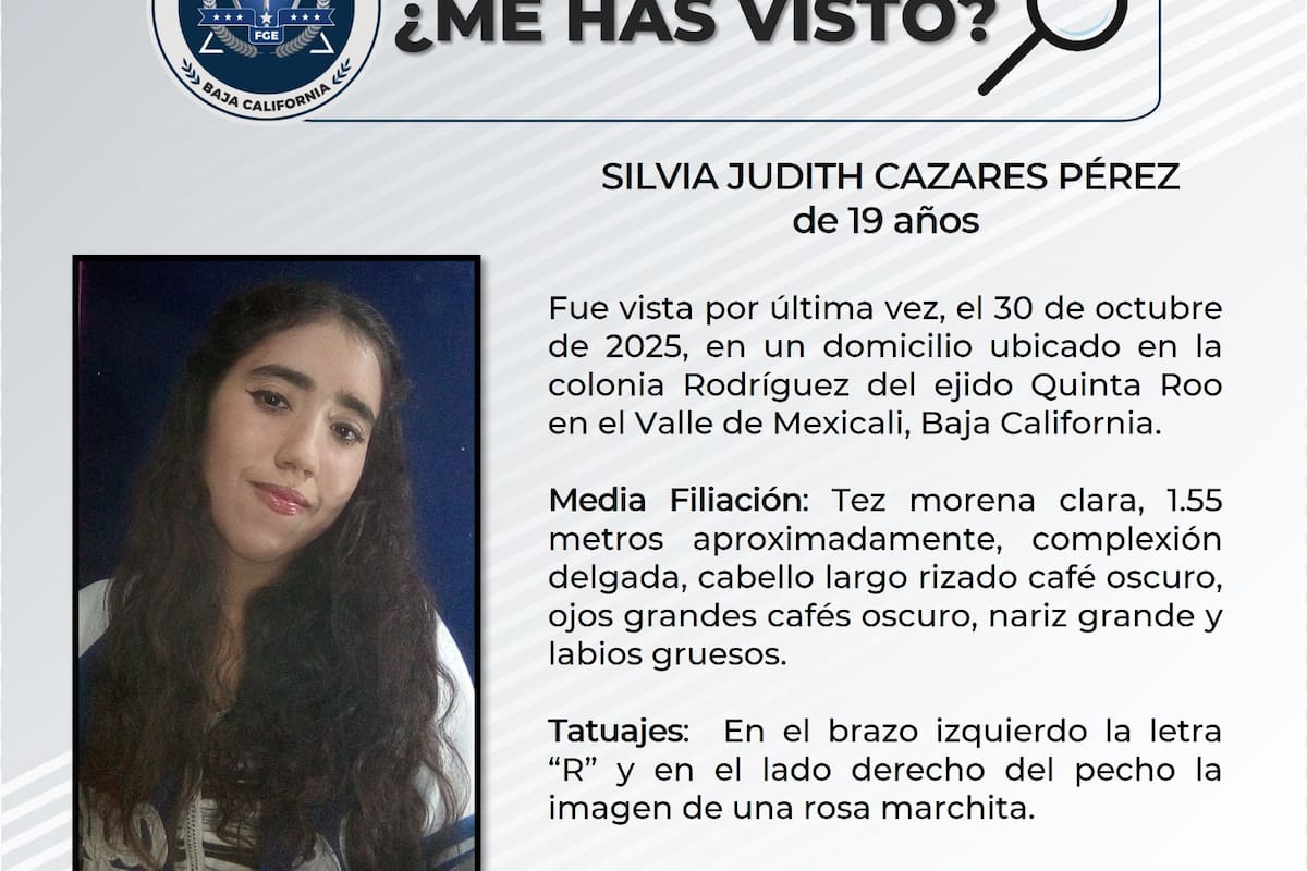 Solicitan ayuda para localizar a Silvia Judith Cazares Pérez