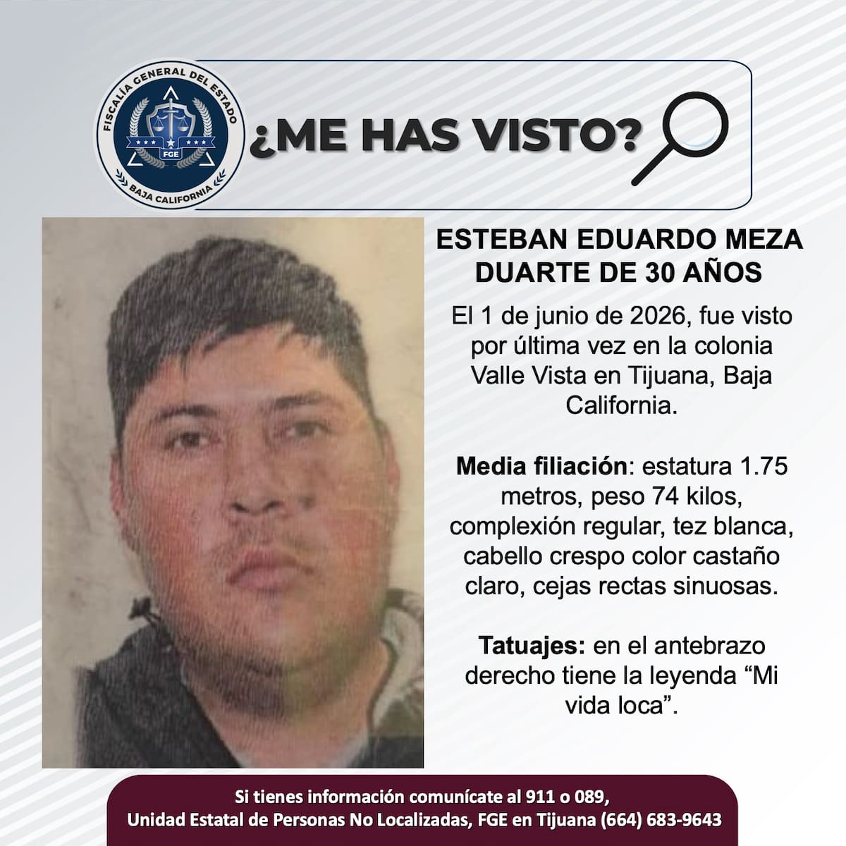 Fue visto por última vez el 1 de junio de 2026.