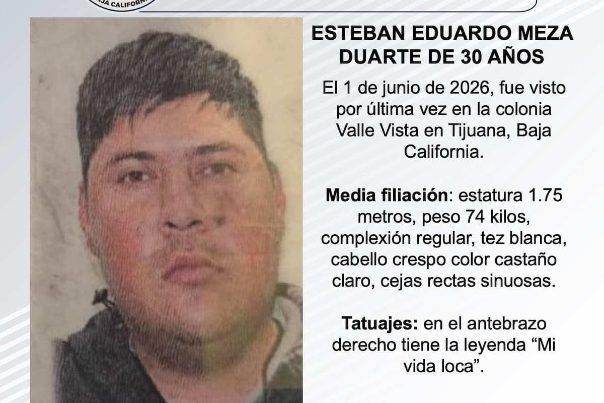 Se busca Esteban Eduardo Meza Duarte de 30 años