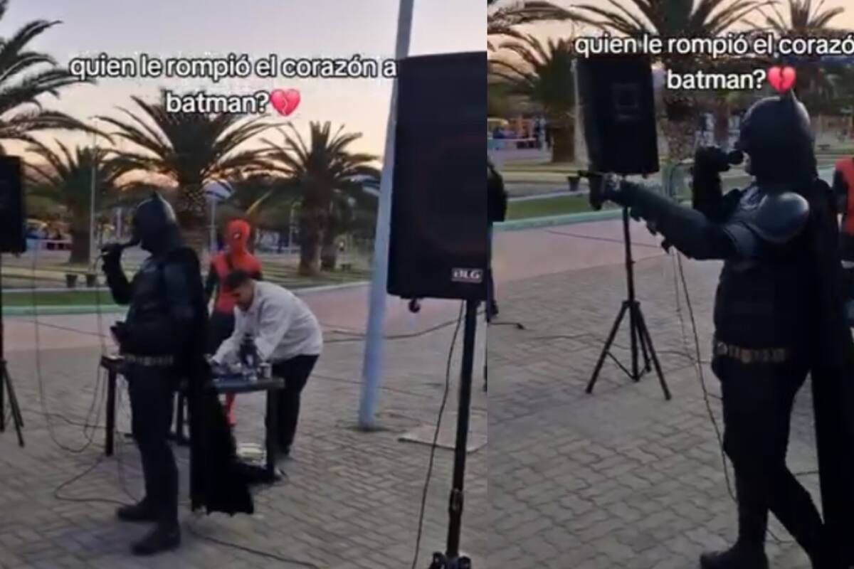 Imitador de Batman cantando canciones románticas se vuelve viral junto con Spider-Man DJ