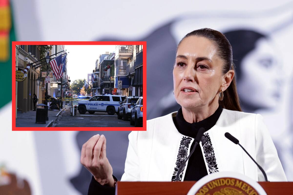Claudia Sheinbaum condena “actos de violencia irracional” en EU: Hubo mexicanos afectados en atropellamiento de Nueva Orleans