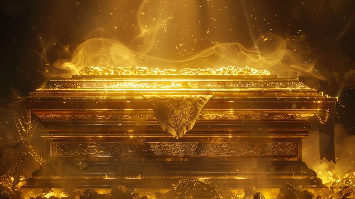 El Poder del Arca: Recreación de cómo el Arca de la Alianza fue utilizada en las batallas de los israelitas, simbolizando la presencia y el poder de Dios entre ellos.