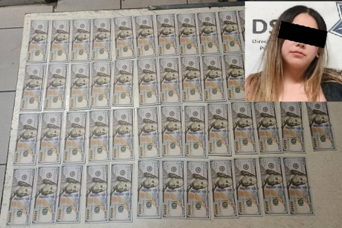 Mujer es arrestada con 5 mil dólares falsos; dijo que fue regalo de su pareja