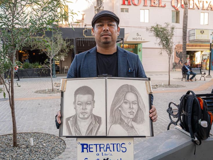 Freddy Ramírez, el artista que retrata en la avenida Revolución