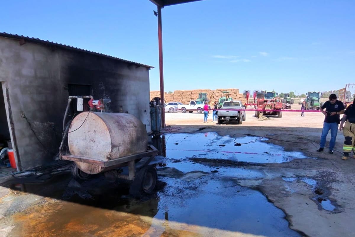 Muere hombre tras explotar tanque con diésel mientras soldaba en rancho del Valle de Mexicali