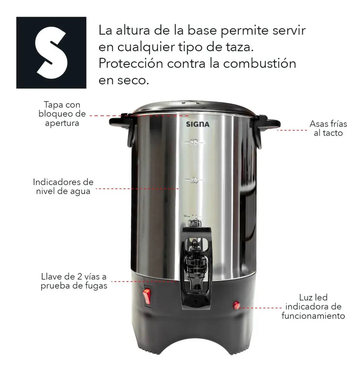 Cafetera percoladora de la marca SIGNA con capacidad de 6 litros | Mercado Libre