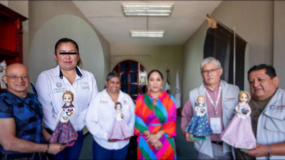 Autoridades del Municipio con la supuesta implicada. // Foto: Gobierno Municipal de Acayucan