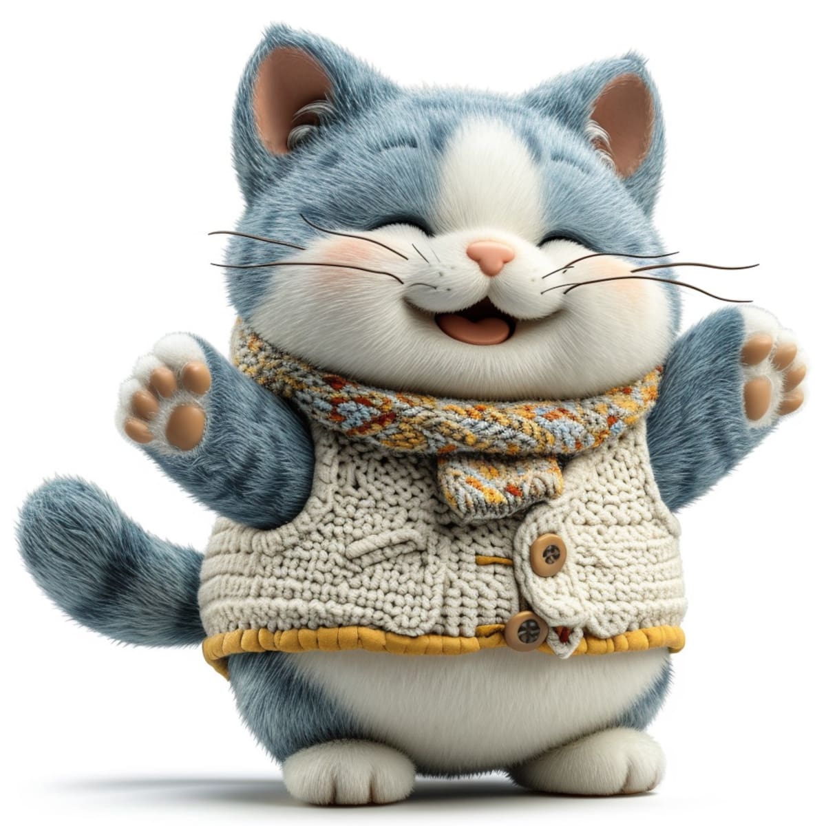 La imagen generada por la inteligencia artificial refleja a un Benito alegre y feliz.