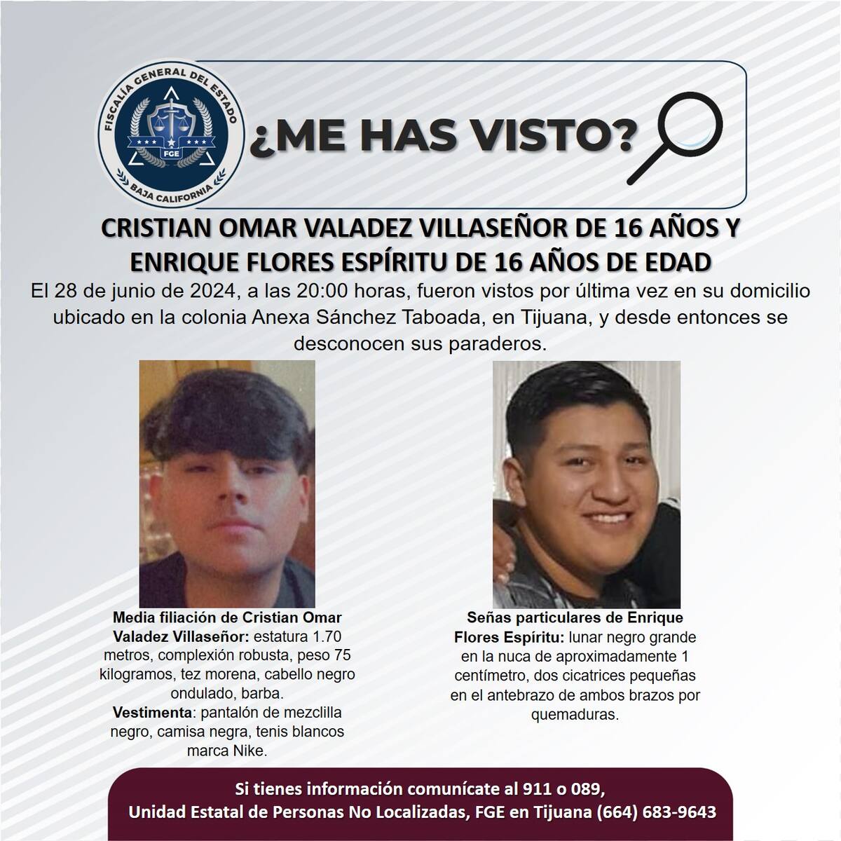 Fueron vistos por última vez el 28 de junio de 2024.